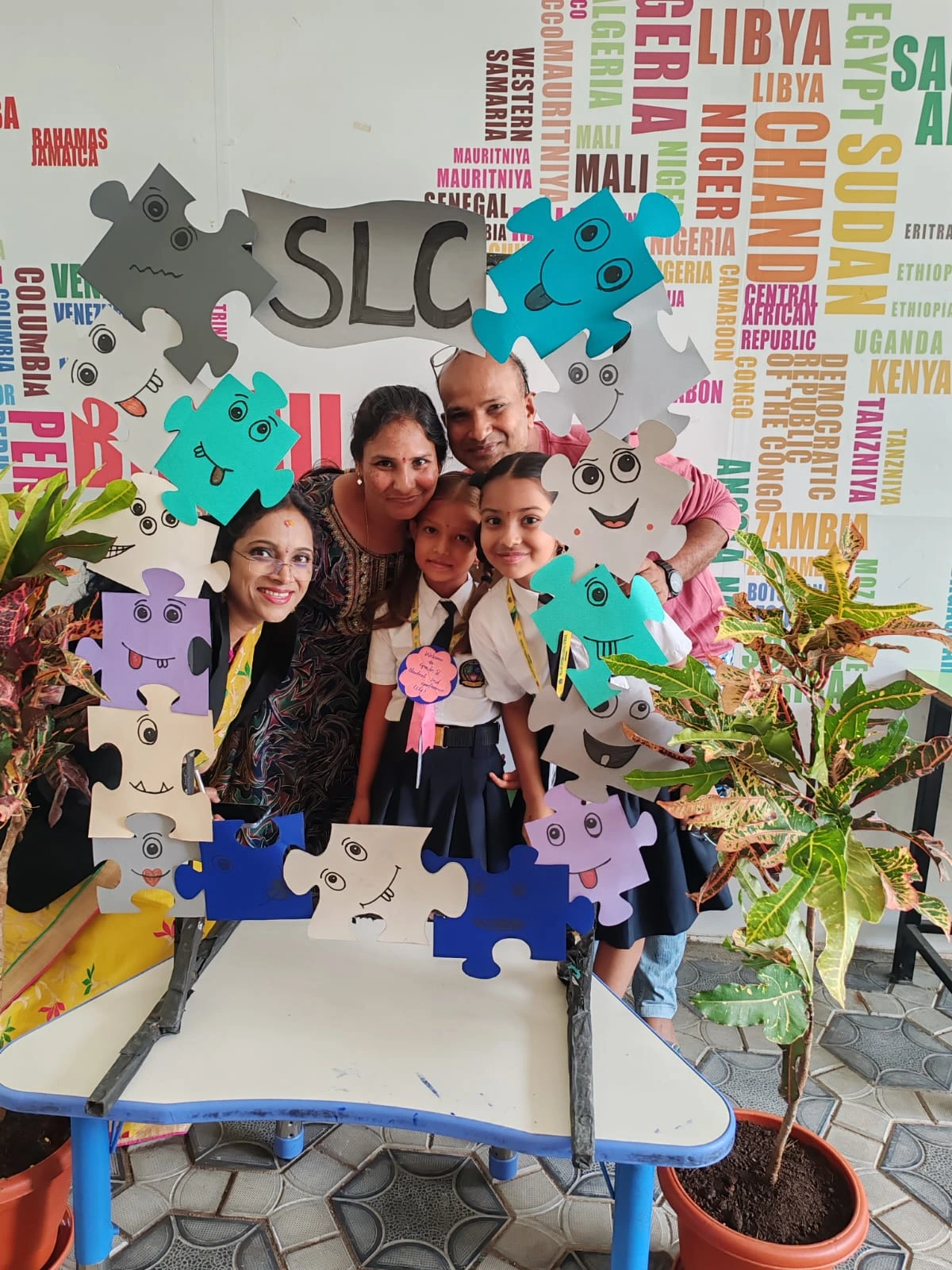 Parent-child photo during school event